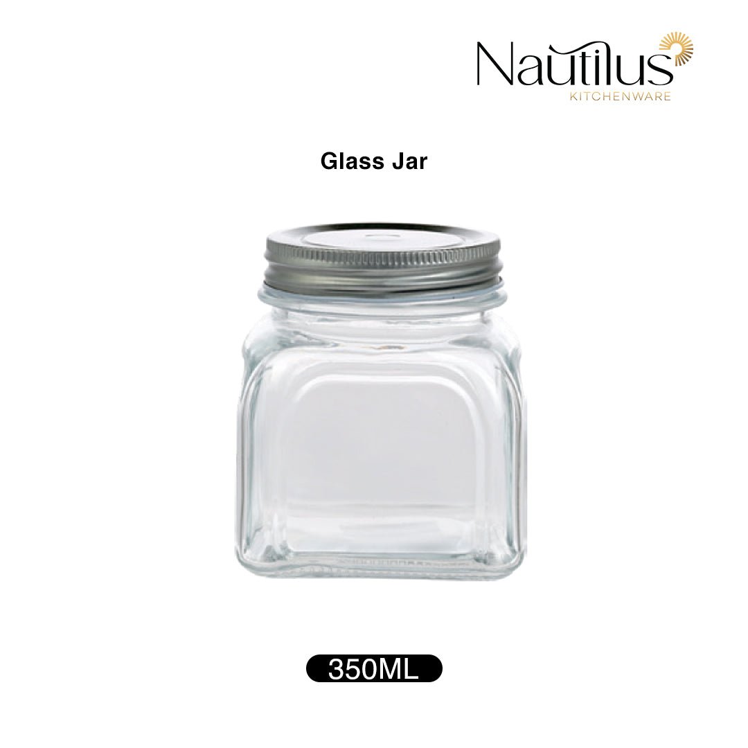 Nautilus Glass Jar 350ml Glass, Non - Toxic and Food - Safe Material, Dishwasher Safe ,With metal lid - Clear - Al Kabayel Discount CentreNautilus Glass Jar 350ml Glass, Non - Toxic and Food - Safe Material, Dishwasher Safe ,With metal lid - ClearJars & Food SaversNAUTILUSAl Kabayel Discount Centre
