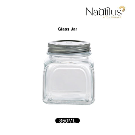 Nautilus Glass Jar 350ml Glass, Non - Toxic and Food - Safe Material, Dishwasher Safe ,With metal lid - Clear - Al Kabayel Discount CentreNautilus Glass Jar 350ml Glass, Non - Toxic and Food - Safe Material, Dishwasher Safe ,With metal lid - ClearJars & Food SaversNAUTILUSAl Kabayel Discount Centre