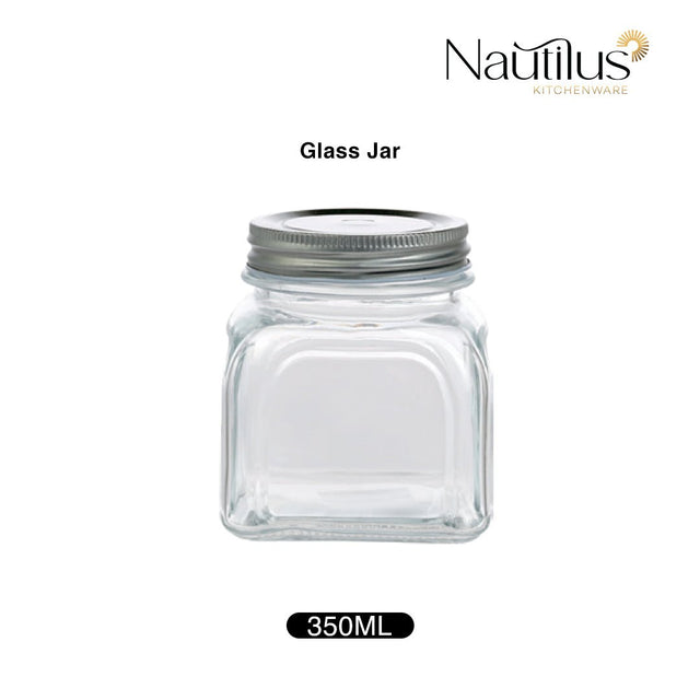 Nautilus Glass Jar 350ml Glass, Non - Toxic and Food - Safe Material, Dishwasher Safe ,With metal lid - Clear - Al Kabayel Discount CentreNautilus Glass Jar 350ml Glass, Non - Toxic and Food - Safe Material, Dishwasher Safe ,With metal lid - ClearJars & Food SaversNAUTILUSAl Kabayel Discount Centre