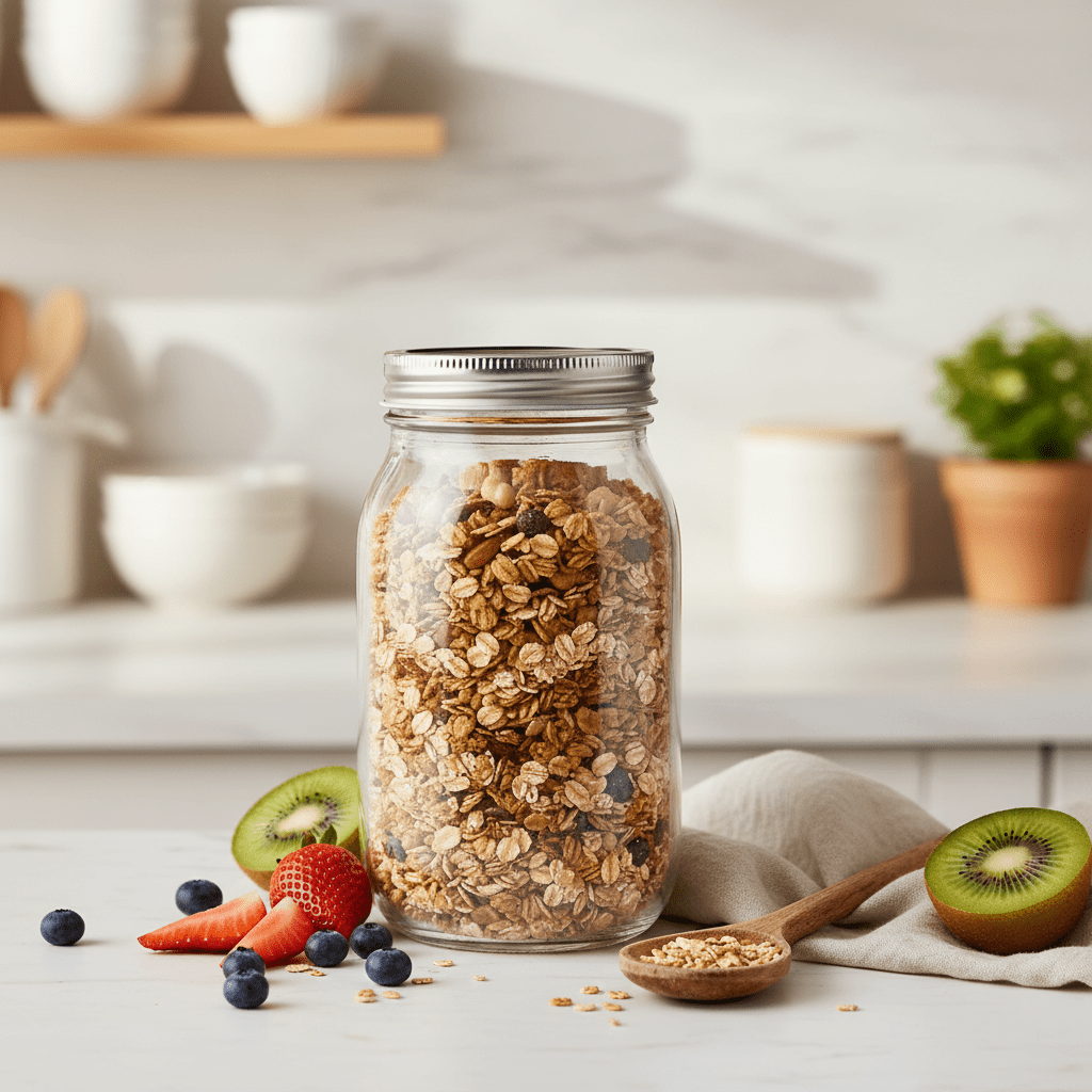 Nautilus Glass Jar 490ml Glass, Non - Toxic and Food - Safe Material, Dishwasher Safe ,With metal lid - Clear - Al Kabayel Discount CentreNautilus Glass Jar 490ml Glass, Non - Toxic and Food - Safe Material, Dishwasher Safe ,With metal lid - ClearJars & Food SaversNAUTILUSAl Kabayel Discount Centre