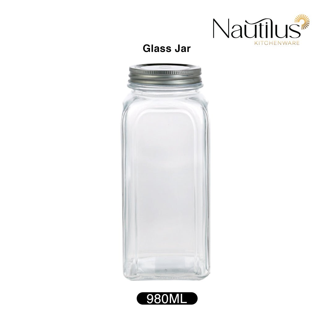 Nautilus Glass Jar 980ml Glass, Non - Toxic and Food - Safe Material, Dishwasher Safe ,With metal lid - Clear - Al Kabayel Discount CentreNautilus Glass Jar 980ml Glass, Non - Toxic and Food - Safe Material, Dishwasher Safe ,With metal lid - ClearJars & Food SaversNAUTILUSAl Kabayel Discount Centre