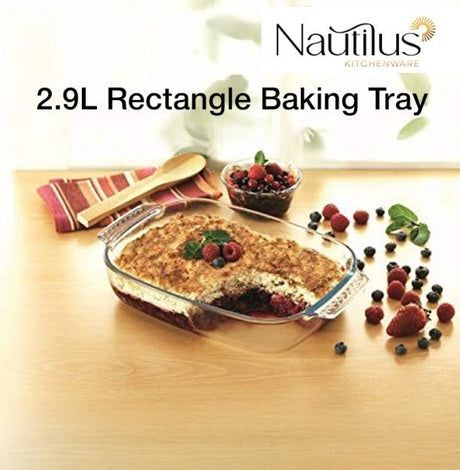 NAUTILUS Rectangular Borosilicate Glass Baking Tray 2.9 Liter, 344mm*223mm*61mm, RNGT - 10545 - Al Kabayel Discount CentreNAUTILUS Rectangular Borosilicate Glass Baking Tray 2.9 Liter, 344mm*223mm*61mm, RNGT - 10545Food ContainersNAUTILUSAl Kabayel Discount Centre