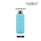 Nautilus Ribbed Glass Bottle 1000ml Glass, Non - Toxic and Food - Safe Material, Dishwasher Safe ,With metal lid - Transparent Blue - Al Kabayel Discount CentreNautilus Ribbed Glass Bottle 1000ml Glass, Non - Toxic and Food - Safe Material, Dishwasher Safe ,With metal lid - Transparent BlueKitchen Utensils & GadgetsNAUTILUSAl Kabayel Discount Centre