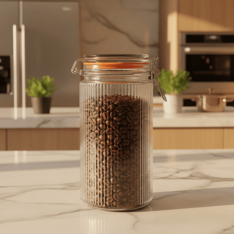 Nautilus Ribbed Glass Clip Jar – 1580ml | Airtight Storage Canister with Stainless Steel Latch - Al Kabayel Discount CentreNautilus Ribbed Glass Clip Jar – 1580ml | Airtight Storage Canister with Stainless Steel LatchJars & Food SaversNAUTILUSAl Kabayel Discount Centre
