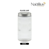 Nautilus Ribbed Glass Jar 950ml Glass, Non - Toxic and Food - Safe Material, Dishwasher Safe ,With metal lid - Clear - Al Kabayel Discount CentreNautilus Ribbed Glass Jar 950ml Glass, Non - Toxic and Food - Safe Material, Dishwasher Safe ,With metal lid - ClearJars & Food SaversNAUTILUSAl Kabayel Discount Centre