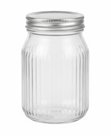 Nautilus Ribbed Glass Storage Jar 500Ml with Metal Lid, Clear and Silver, RNGT - 10636 - Al Kabayel Discount CentreNautilus Ribbed Glass Storage Jar 500Ml with Metal Lid, Clear and Silver, RNGT - 10636Jars & Food SaversNAUTILUSAl Kabayel Discount Centre