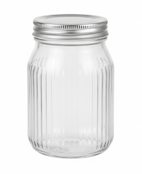 Nautilus Ribbed Glass Storage Jar 500Ml with Metal Lid, Clear and Silver, RNGT - 10636 - Al Kabayel Discount CentreNautilus Ribbed Glass Storage Jar 500Ml with Metal Lid, Clear and Silver, RNGT - 10636Jars & Food SaversNAUTILUSAl Kabayel Discount Centre