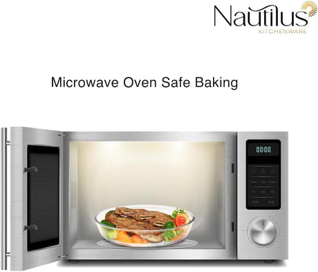 NAUTILUS Round Borosilicate Glass Baking Tray/Roaster 1.4 Liter, 230mm*230cm, RNGT - 10577 - Al Kabayel Discount CentreNAUTILUS Round Borosilicate Glass Baking Tray/Roaster 1.4 Liter, 230mm*230cm, RNGT - 10577Food ContainersNAUTILUSAl Kabayel Discount Centre