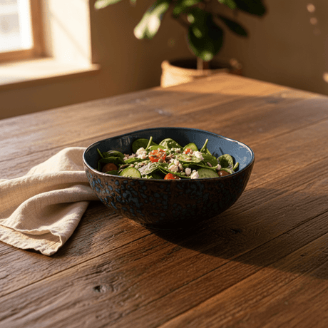 Navy Blue & Brown Reactive Glaze Ceramic Serving Bowl 21cm - Al Kabayel Discount CentreNavy Blue & Brown Reactive Glaze Ceramic Serving Bowl 21cmBowlsAKDCAl Kabayel Discount Centre