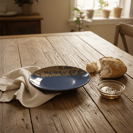 Navy Blue & Brown Round Reactive Glaze Ceramic Dinner Plate 25cm - Al Kabayel Discount CentreNavy Blue & Brown Round Reactive Glaze Ceramic Dinner Plate 25cmPlatesAKDCAl Kabayel Discount Centre