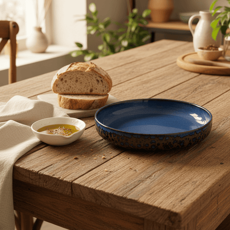 Navy Blue & Brown Round Reactive Glaze Ceramic Flat Plate 20cm - Al Kabayel Discount CentreNavy Blue & Brown Round Reactive Glaze Ceramic Flat Plate 20cmPlatesAKDCAl Kabayel Discount Centre