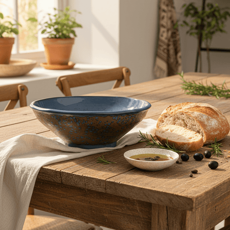Navy Blue & Brown Round Reactive Glaze Ceramic Serving Bowl 25cm - Al Kabayel Discount CentreNavy Blue & Brown Round Reactive Glaze Ceramic Serving Bowl 25cmBowlsAKDCAl Kabayel Discount Centre