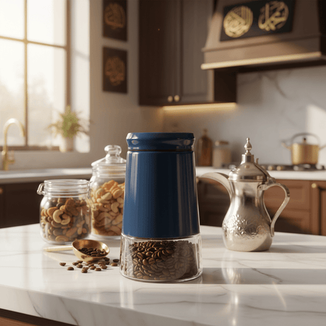 Navy Blue Metal & Glass Canister — 1 Litre - Al Kabayel Discount CentreNavy Blue Metal & Glass Canister — 1 LitreJars & Food SaversAKDCAl Kabayel Discount Centre