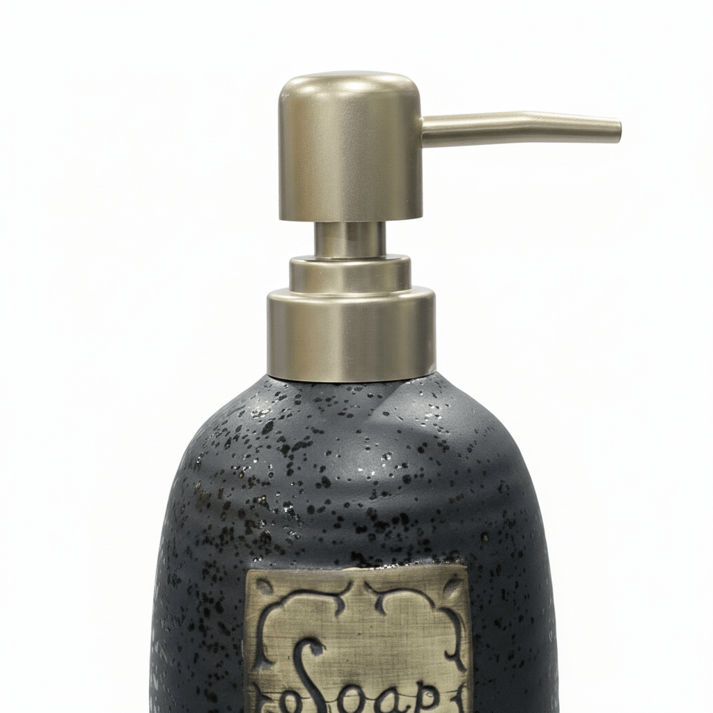 Navy Blue Speckled Glaze Ceramic & Plastic Liquid Soap Dispenser - 400ml - Al Kabayel Discount CentreNavy Blue Speckled Glaze Ceramic & Plastic Liquid Soap Dispenser - 400mlHolders & DispensersAKDCAl Kabayel Discount Centre