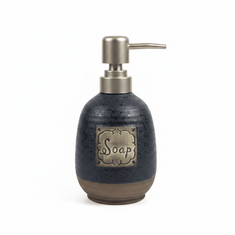 Navy Blue Speckled Glaze Ceramic & Plastic Liquid Soap Dispenser - 400ml - Al Kabayel Discount CentreNavy Blue Speckled Glaze Ceramic & Plastic Liquid Soap Dispenser - 400mlHolders & DispensersAKDCAl Kabayel Discount Centre