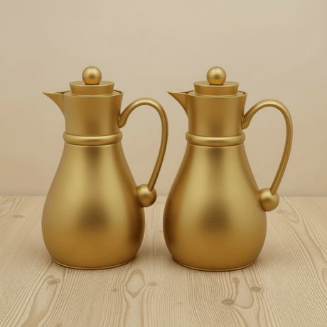 NB6100 Premium Vacuum Flask Duo 0.7L & 1L – Matte Gold Finish - Al Kabayel Discount CentreNB6100 Premium Vacuum Flask Duo 0.7L & 1L – Matte Gold FinishThermosAKDCAl Kabayel Discount Centre