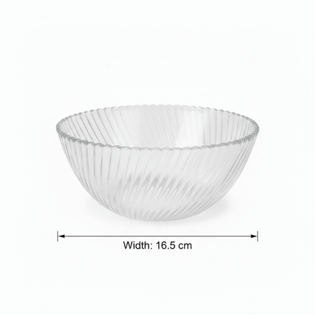 Neo Alpha Clear Ribbed Glass Bowl – 16.5cm - Al Kabayel Discount CentreNeo Alpha Clear Ribbed Glass Bowl – 16.5cmBowlsNEO ALPHAAl Kabayel Discount Centre