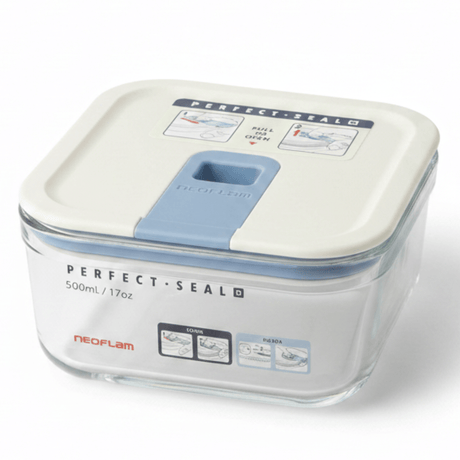 Neoflam Compact Square Glass Food Container with Airtight Plastic Lid – Space - Saving Food Storage for Snacks & Small Portions – 500 ml - Al Kabayel Discount CentreNeoflam Compact Square Glass Food Container with Airtight Plastic Lid – Space - Saving Food Storage for Snacks & Small Portions – 500 mlFood ContainersNEOFLAMAl Kabayel Discount Centre