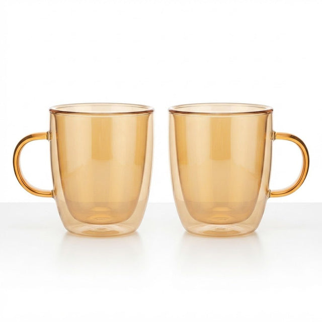 Neoflam Double Wall Glass Mug Set of 2 – 90ml – Yellow - Al Kabayel Discount CentreNeoflam Double Wall Glass Mug Set of 2 – 90ml – YellowMugsNEOFLAMAl Kabayel Discount Centre