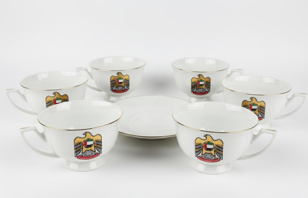 New East Sun 12 Pieces Cup and Saucer Set in UAE National Design – Elegant White Finish Perfect for Celebrations - Al Kabayel Discount CentreNew East Sun 12 Pieces Cup and Saucer Set in UAE National Design – Elegant White Finish Perfect for CelebrationsTea SetsNEW EAST SUNAl Kabayel Discount Centre