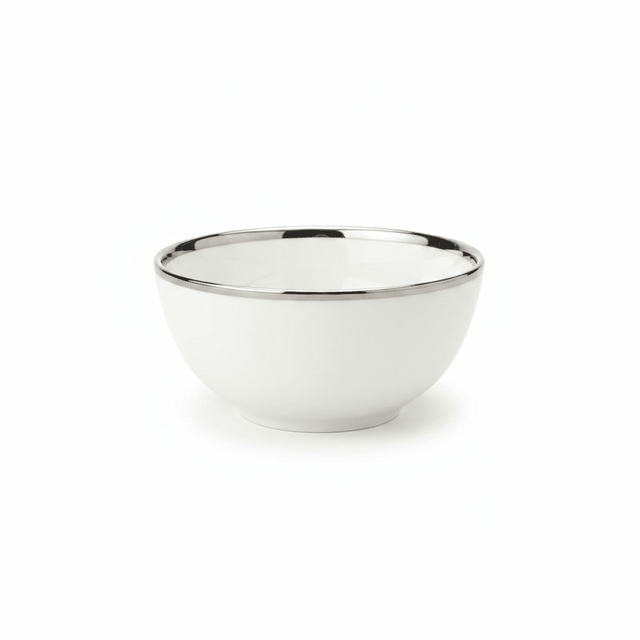 New East Sun White Ceramic Bowl with Silver Rim — 4 Inch - Al Kabayel Discount CentreNew East Sun White Ceramic Bowl with Silver Rim — 4 InchBowlsNEW EAST SUNAl Kabayel Discount Centre