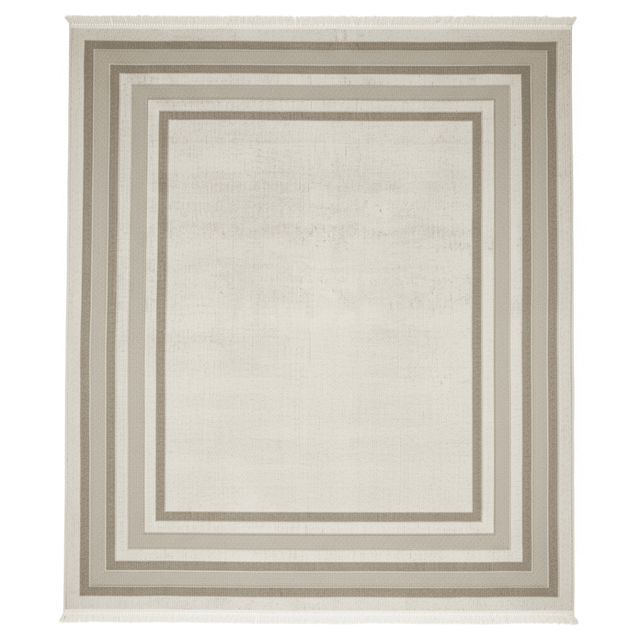 New Jallaksy Polypropylene Ivory & Light Beige Area Carpet | Geometric Border Design | 300×400 cm | Made in Turkey | Living Room, Majlis & Dining Rug - Al Kabayel Discount CentreNew Jallaksy Polypropylene Ivory & Light Beige Area Carpet | Geometric Border Design | 300×400 cm | Made in Turkey | Living Room, Majlis & Dining RugDoormatsNEW JALLAKSYAl Kabayel Discount Centre