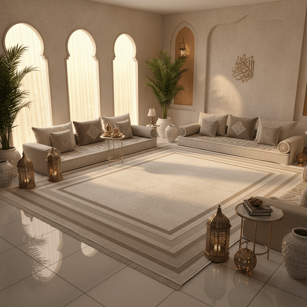 New Jallaksy Polypropylene Ivory & Light Beige Area Carpet | Geometric Border Design | 300×400 cm | Made in Turkey | Living Room, Majlis & Dining Rug - Al Kabayel Discount CentreNew Jallaksy Polypropylene Ivory & Light Beige Area Carpet | Geometric Border Design | 300×400 cm | Made in Turkey | Living Room, Majlis & Dining RugDoormatsNEW JALLAKSYAl Kabayel Discount Centre