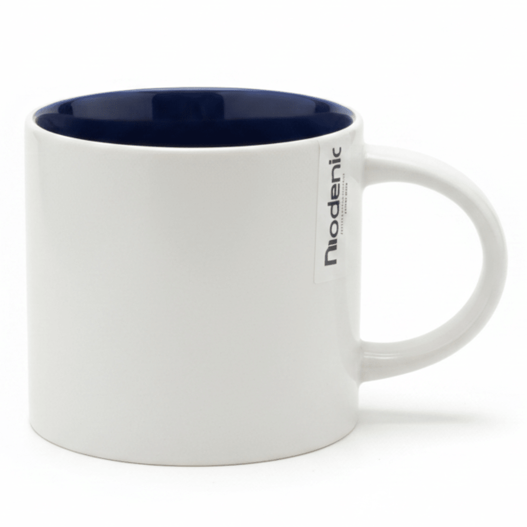 Niodenic 330ml Ceramic Coffee Mug | Matte White & Navy Blue Interior | Premium Drinkware - Al Kabayel Discount CentreNiodenic 330ml Ceramic Coffee Mug | Matte White & Navy Blue Interior | Premium DrinkwareMugsNIODENICAl Kabayel Discount Centre