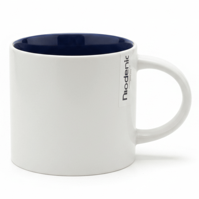 Niodenic 330ml Ceramic Coffee Mug | Matte White & Navy Blue Interior | Premium Drinkware - Al Kabayel Discount CentreNiodenic 330ml Ceramic Coffee Mug | Matte White & Navy Blue Interior | Premium DrinkwareMugsNIODENICAl Kabayel Discount Centre