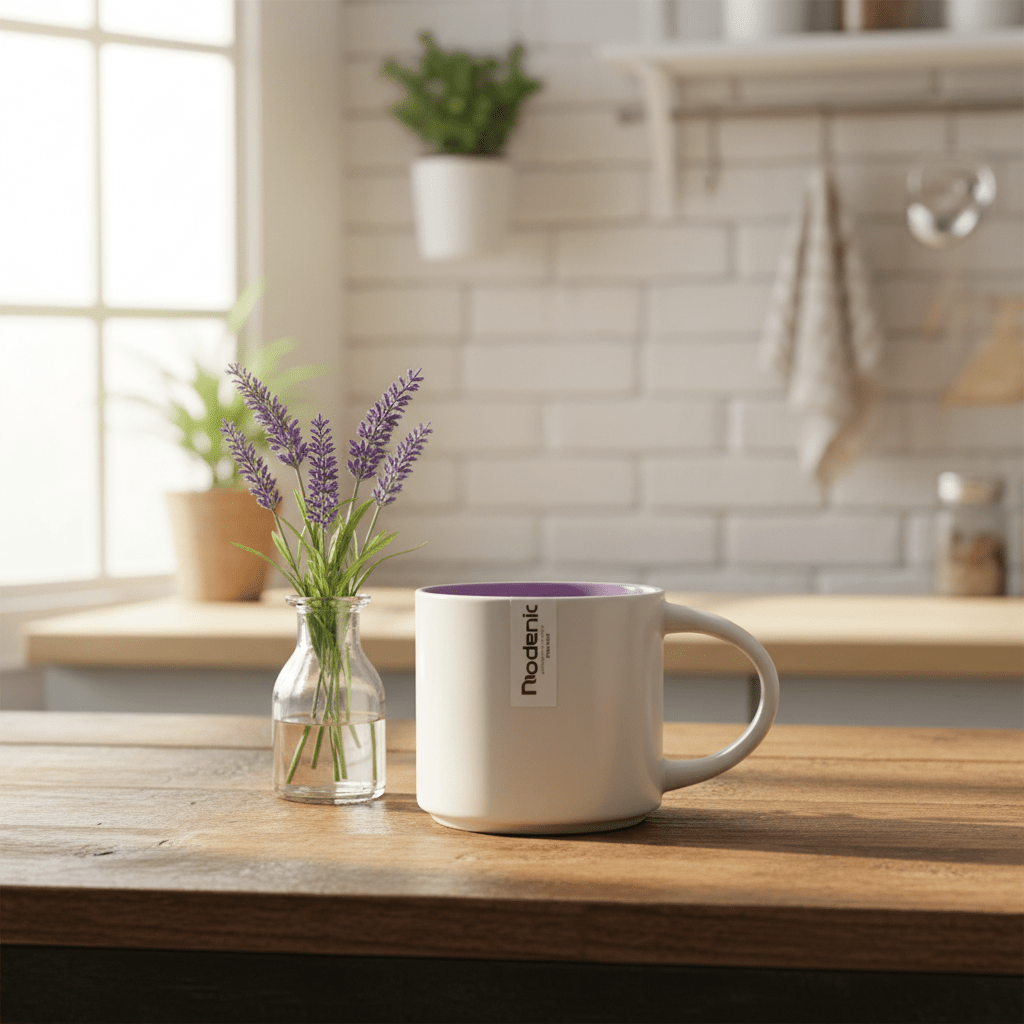 Niodenic Ceramic Mug — White & Lavender | 330ml - Al Kabayel Discount CentreNiodenic Ceramic Mug — White & Lavender | 330mlMugsNIODENICAl Kabayel Discount Centre