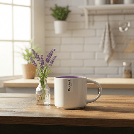 Niodenic Ceramic Mug — White & Lavender | 330ml - Al Kabayel Discount CentreNiodenic Ceramic Mug — White & Lavender | 330mlMugsNIODENICAl Kabayel Discount Centre