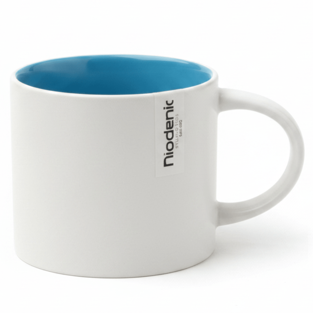 Niodenic Two - Tone Ceramic Mug | Matte White & Sky Blue | 330ml - Al Kabayel Discount CentreNiodenic Two - Tone Ceramic Mug | Matte White & Sky Blue | 330mlMugsNIODENICAl Kabayel Discount Centre