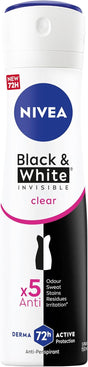 Nivea Black & White Invisible Antiperspirant Deodorant Spray for Women, Clear, 72H Active Protection, 5IN1, Anti - Odour, Sweat, Stains, Residues & Irritation - 150ML - Al Kabayel Discount CentreNivea Black & White Invisible Antiperspirant Deodorant Spray for Women, Clear, 72H Active Protection, 5IN1, Anti - Odour, Sweat, Stains, Residues & Irritation - 150MLBody Mists & SpraysNIVEAAl Kabayel Discount Centre