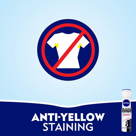 Nivea Deodorant Female, Invisible Black & White, Original, Spray - 2x150ML - Al Kabayel Discount CentreNivea Deodorant Female, Invisible Black & White, Original, Spray - 2x150MLBody Mists & SpraysNIVEAAl Kabayel Discount Centre