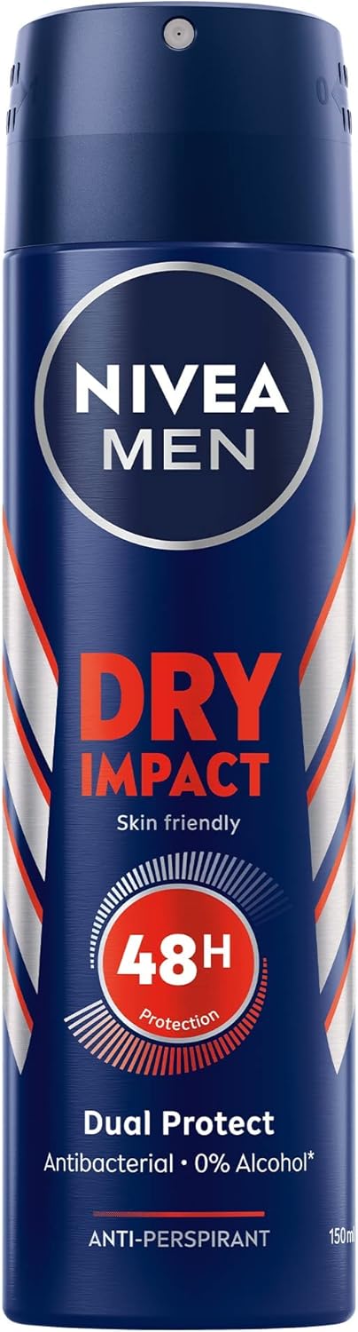 Nivea Men Antiperspirant Spray for Men, Dry Impact - 150ML - Al Kabayel Discount CentreNivea Men Antiperspirant Spray for Men, Dry Impact - 150MLBody Mists & SpraysNIVEAAl Kabayel Discount Centre