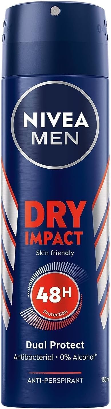Nivea Men Antiperspirant Spray for Men, Dry Impact - 150ML - Al Kabayel Discount CentreNivea Men Antiperspirant Spray for Men, Dry Impact - 150MLBody Mists & SpraysNIVEAAl Kabayel Discount Centre