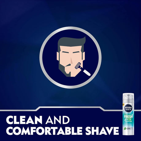 Nivea Men Fresh Kick Shaving Foam, Mint & Cactus Water, 200ml - Al Kabayel Discount CentreNivea Men Fresh Kick Shaving Foam, Mint & Cactus Water, 200mlShaving & GroomingNIVEAAl Kabayel Discount Centre