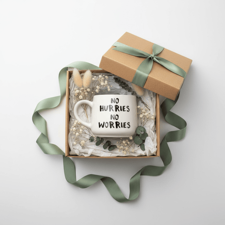 No Hurries No Worries Ceramic Mug with Hidden Surprise | Sage Green & White | 400ml - Al Kabayel Discount CentreNo Hurries No Worries Ceramic Mug with Hidden Surprise | Sage Green & White | 400mlMugsAKDCAl Kabayel Discount Centre