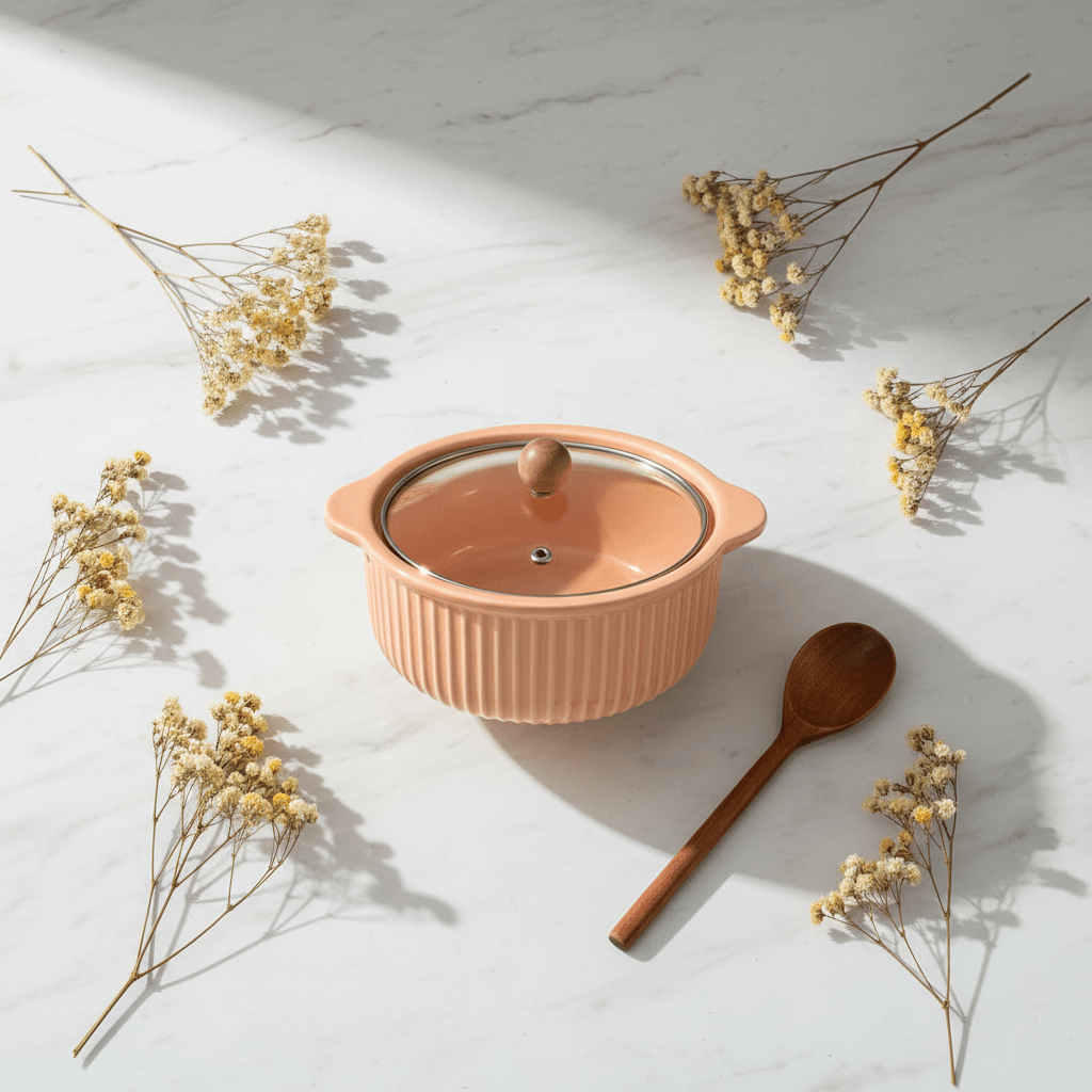 Nordic Luxury Terracotta Ceramic Bowl with Glass Lid - 1.1 Litre - Al Kabayel Discount CentreNordic Luxury Terracotta Ceramic Bowl with Glass Lid - 1.1 LitreBowlsNORDIC LUXURYAl Kabayel Discount Centre
