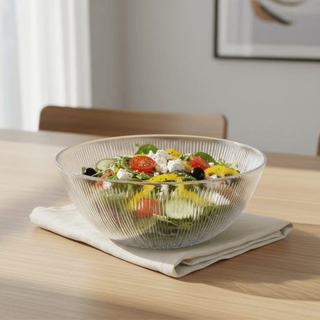 Noritazeh Ribbed Glass Bowl – 23cm - Al Kabayel Discount CentreNoritazeh Ribbed Glass Bowl – 23cmBowlsNORITAZEHAl Kabayel Discount Centre