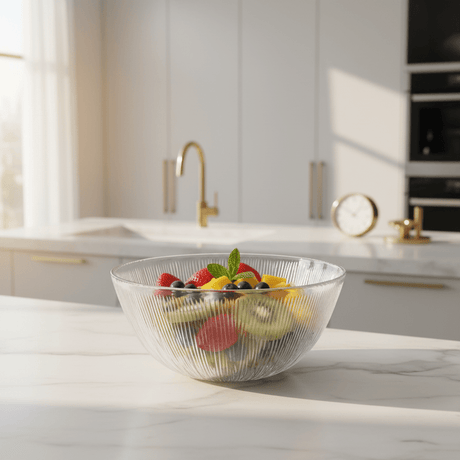 Noritazeh Ribbed Glass Salad Bowl - 16×8 cm - Al Kabayel Discount CentreNoritazeh Ribbed Glass Salad Bowl - 16×8 cmBowlsNORITAZEHAl Kabayel Discount Centre