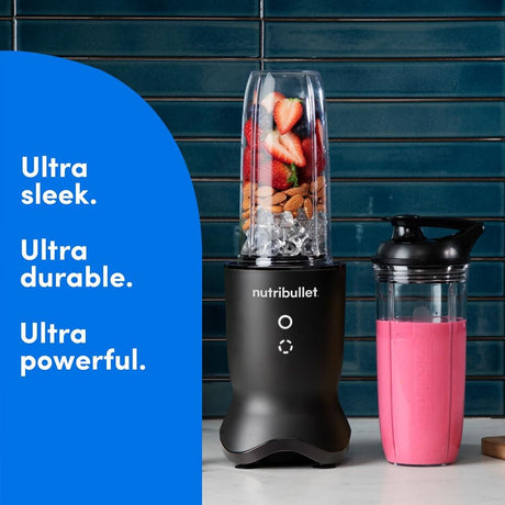 Nutribullet Ultra 1000W High - Speed Blender, Multi - Functional, Quiet Motor, Tritan™ Renew Cups, Rapid Extractor Blades, BPA - Free, Shatter - Resistant, Glow Interface,NBU - 500AK, Black - Al Kabayel Discount CentreNutribullet Ultra 1000W High - Speed Blender, Multi - Functional, Quiet Motor, Tritan™ Renew Cups, Rapid Extractor Blades, BPA - Free, Shatter - Resistant, Glow Interface,NBU - 500AK, BlackBlenders, Mixers & Food ProcessorsNUTRIBULLETAl Kabayel Discount Centre