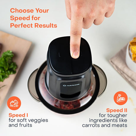 Nutricook Multi Purpose Glass Chopper & Mixcer, 500 W, 1.2L with 4 SS Blade detachable System, easy to clean, Pulse speed for precision, Ice Crushing, Anti Slip ring - Al Kabayel Discount CentreNutricook Multi Purpose Glass Chopper & Mixcer, 500 W, 1.2L with 4 SS Blade detachable System, easy to clean, Pulse speed for precision, Ice Crushing, Anti Slip ringBlenders, Mixers & Food ProcessorsNUTRICOOKAl Kabayel Discount Centre