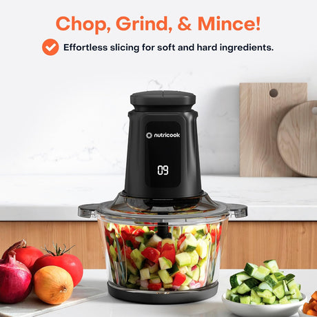 Nutricook Multi Purpose Glass Chopper & Mixcer, 500 W, 1.2L with 4 SS Blade detachable System, easy to clean, Pulse speed for precision, Ice Crushing, Anti Slip ring - Al Kabayel Discount CentreNutricook Multi Purpose Glass Chopper & Mixcer, 500 W, 1.2L with 4 SS Blade detachable System, easy to clean, Pulse speed for precision, Ice Crushing, Anti Slip ringBlenders, Mixers & Food ProcessorsNUTRICOOKAl Kabayel Discount Centre