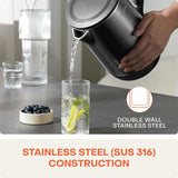 Nutricook Stainless Steel Electric kettle 1.7L, 1800W, Patented U - shaped rust resistant interior with 3 - dimensional fast heating technology, surgical grade steel, NC - USK501 - Al Kabayel Discount CentreNutricook Stainless Steel Electric kettle 1.7L, 1800W, Patented U - shaped rust resistant interior with 3 - dimensional fast heating technology, surgical grade steel, NC - USK501Electric KettlesNUTRICOOKAl Kabayel Discount Centre