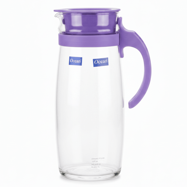 Ocean glass pitcher jug with purple plastic lid & handle 1660ml - Al Kabayel Discount CentreOcean glass pitcher jug with purple plastic lid & handle 1660mlJugsOCEANAl Kabayel Discount Centre
