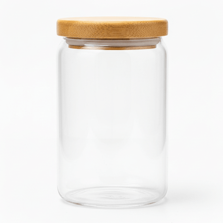 Ocean Glass Premium Glass Storage Jar with Wooden Airtight Lid – 750ml - Al Kabayel Discount CentreOcean Glass Premium Glass Storage Jar with Wooden Airtight Lid – 750mlJars & Food SaversOCEANAl Kabayel Discount Centre