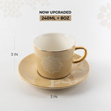 Otantik Octara - Espresso/Turkish Coffee Set (12-Pc) - Ivory & Gold -115ml