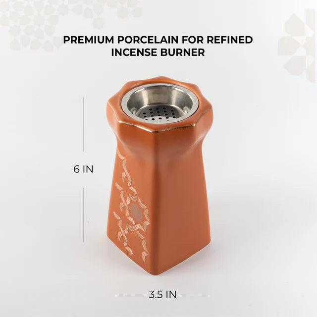 Otantik Octara - Incense Burner - Orange & Silver 6"*3.5"