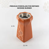 Otantik Octara - Incense Burner - Orange & Silver 6"*3.5"